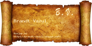 Brandt Vazul névjegykártya